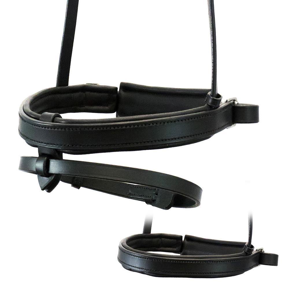 STRAIGHT FLAT PLAIN CONVERTER CRANK - BLACK SNAFFLE/DOUBLE NOSEBAND - Flexible Fit Equestrian Australia