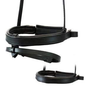 STRAIGHT FLAT PLAIN CONVERTER CRANK - BLACK SNAFFLE/DOUBLE NOSEBAND - Flexible Fit Equestrian Australia