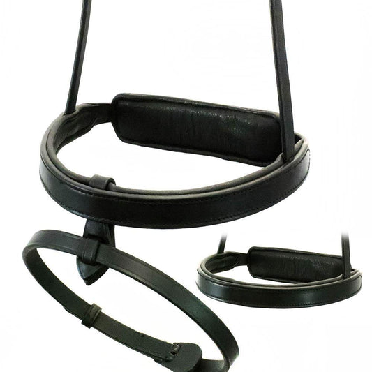 STRAIGHT FLAT PLAIN CONVERTER EVENTER - BLACK SNAFFLE/DOUBLE NOSEBAND - Flexible Fit Equestrian Australia