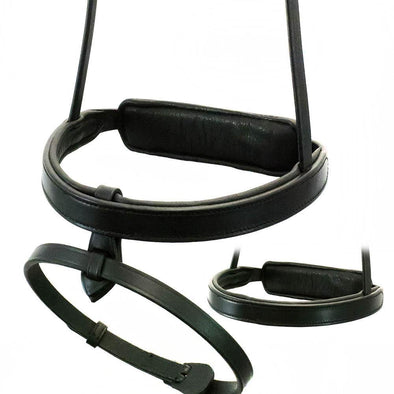 STRAIGHT FLAT PLAIN CONVERTER EVENTER - BLACK SNAFFLE/DOUBLE NOSEBAND - Flexible Fit Equestrian Australia