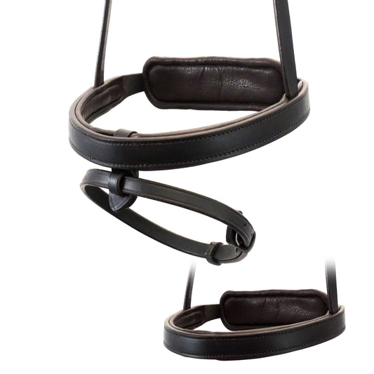 STRAIGHT FLAT PLAIN CONVERTER EVENTER - HAVANA SNAFFLE/DOUBLE NOSEBAND - Flexible Fit Equestrian Australia
