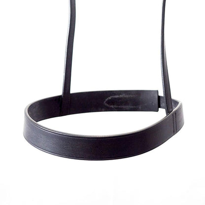 Straight Flat Plain Show Cavesson - Black Noseband - Flexible Fit Equestrian Australia