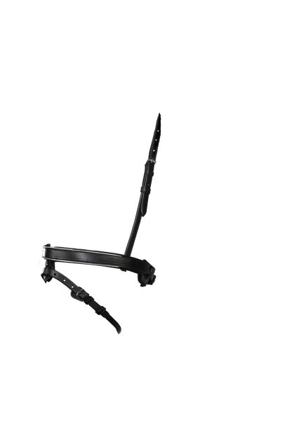 Straight Flat Plain Silver Pipe Converter Eventer - Black Snaffle/Double Noseband - Flexible Fit Equestrian Australia