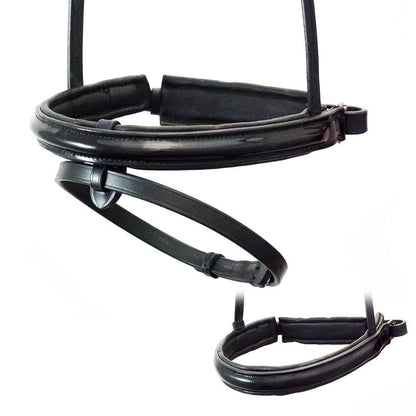 STRAIGHT RAISED PATENT CONVERTER CRANK - BLACK SNAFFLE/DOUBLE NOSEBAND - Flexible Fit Equestrian Australia
