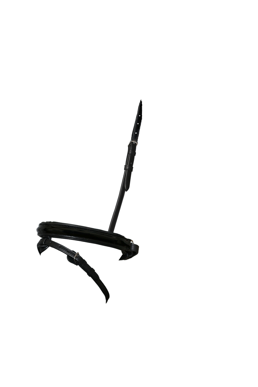 STRAIGHT RAISED PATENT CONVERTER CRANK - BLACK SNAFFLE/DOUBLE NOSEBAND - Flexible Fit Equestrian Australia