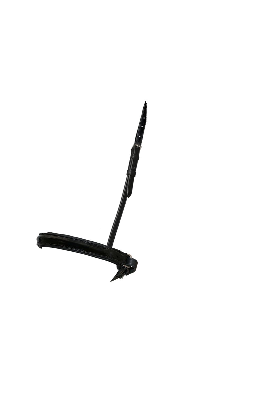 STRAIGHT RAISED PATENT CONVERTER CRANK - BLACK SNAFFLE/DOUBLE NOSEBAND - Flexible Fit Equestrian Australia