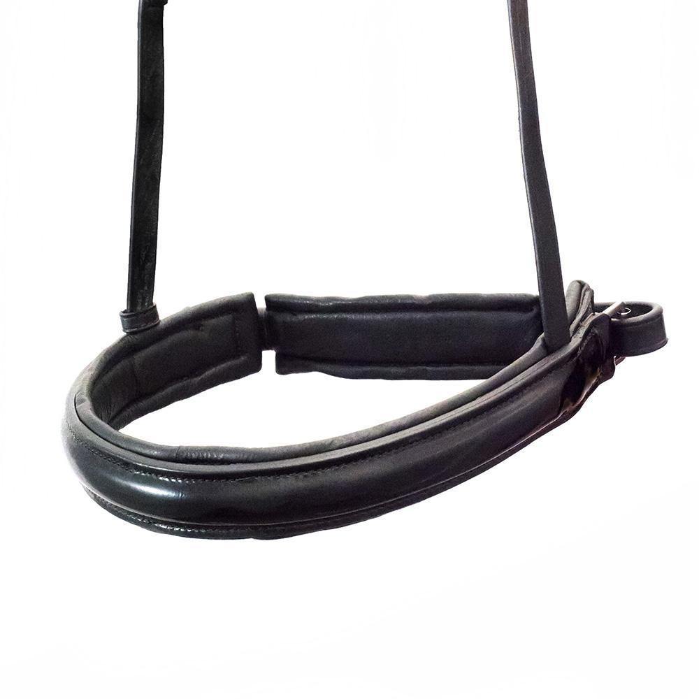 STRAIGHT RAISED PATENT CONVERTER CRANK - BLACK SNAFFLE/DOUBLE NOSEBAND - Flexible Fit Equestrian Australia