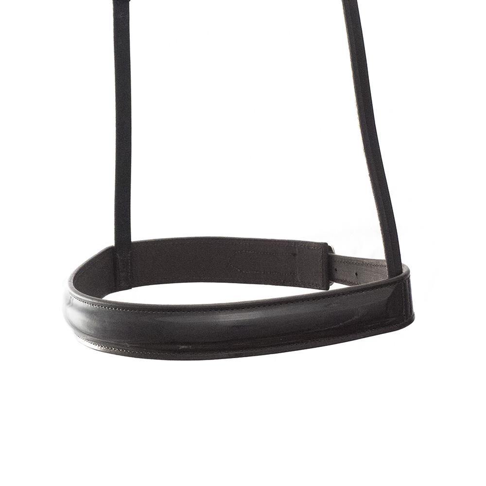 STRAIGHT RAISED PATENT SHOW CAVESSON - HAVANA NOSEBAND - Flexible Fit Equestrian Australia