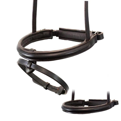 Straight Raised Plain Converter Crank - Havana Snaffle / Double Noseband - Flexible Fit Equestrian Australia