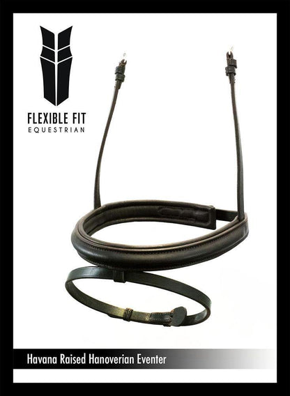 STRAIGHT RAISED PLAIN HANOVERIAN EVENTER - HAVANA NOSEBAND - Flexible Fit Equestrian Australia