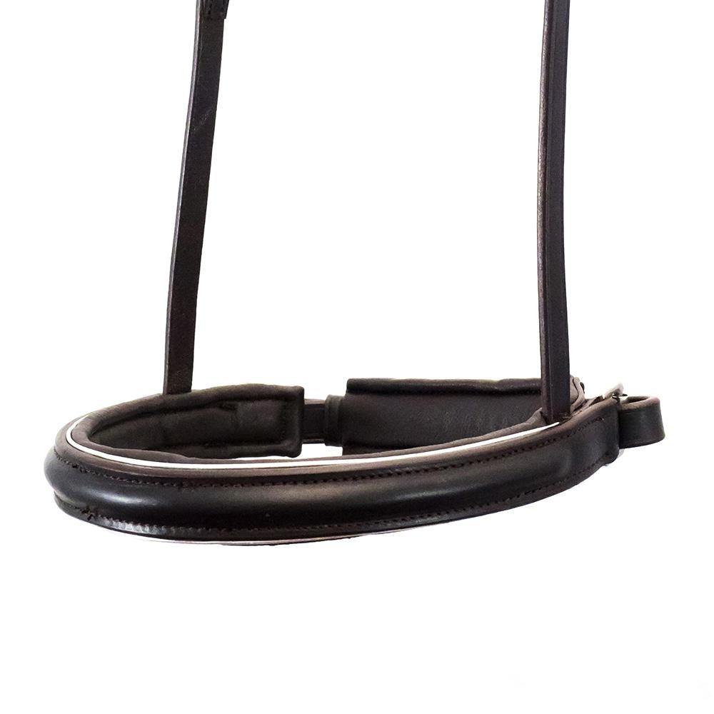 STRAIGHT RAISED  SILVER PIPE CONVERTER CRANK - HAVANA SNAFFLE/DOUBLE NOSEBAND - Flexible Fit Equestrian Australia
