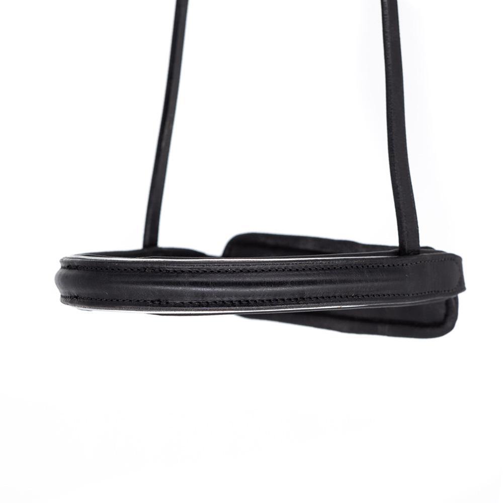 STRAIGHT RAISED SILVER PIPE CONVERTER EVENTER - BLACK SNAFFLE/DOUBLE NOSEBAND - Flexible Fit Equestrian Australia