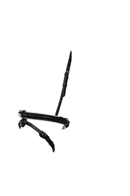 STRAIGHT RAISED WHITE PADDED CONVERTER CRANK - BLACK SNAFFLE/DOUBLE NOSEBAND - Flexible Fit Equestrian Australia