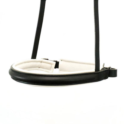 STRAIGHT RAISED WHITE PADDED CONVERTER CRANK - BLACK SNAFFLE/DOUBLE NOSEBAND - Flexible Fit Equestrian Australia