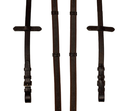 Sure Grip Havana Reins with Continental Stoppers - Flexible Fit Equestrian Australia