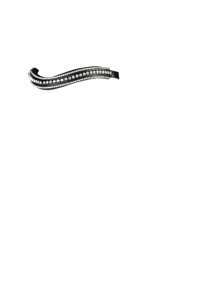 SWAROVSKI 3 ROW WAVE - BLACK BROWBAND - Flexible Fit Equestrian Australia