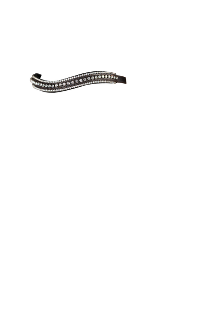 SWAROVSKI 3 ROW WAVE - HAVANA BROWBAND - Flexible Fit Equestrian Australia